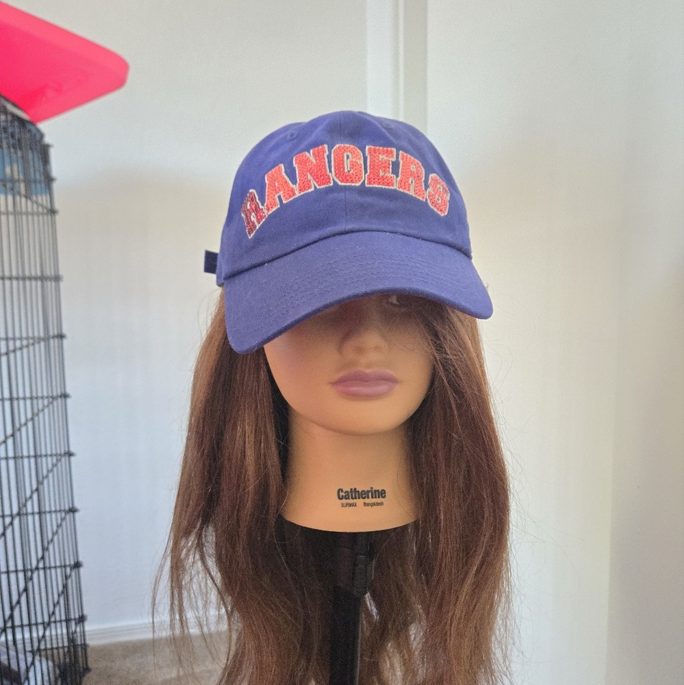 Texas Rangers hat with rhinestone lettering